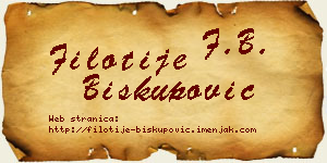 Filotije Biskupović vizit kartica